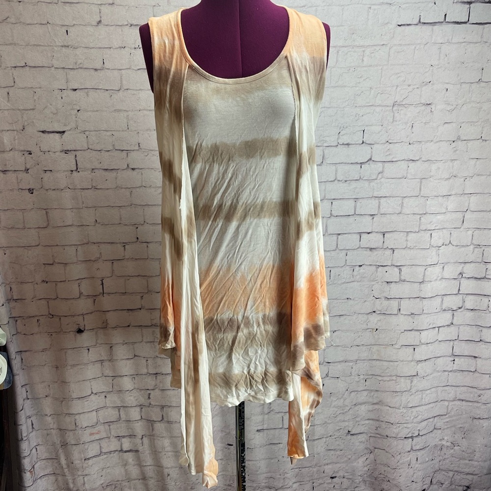 Young Fabulous and broke cream, orange, & tan mini dress size small